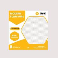 Modern furniture Social Media post template vector