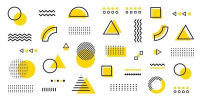 Black and yellow geometric background. Minimal cover template design for web. Modern abstract background with geometric shapes and lines. vector