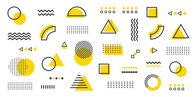 Black and yellow geometric background. Minimal cover template design for web. Modern abstract background with geometric shapes and lines.