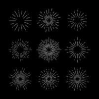 Vector set of fireworks or isolated salute for holiday.