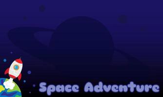 fondo de aventura espacial con nave espacial y espacio de copia. adecuado para la ilustración de la educación de los niños vector