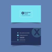 Modern clean business card print template. Vector stationery design with dark blue color.