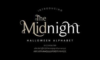 Abstract horor halloween font alphabet. Minimal modern urban fonts for logo, brand etc. Typography typeface uppercase lowercase and number. vector illustration