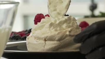 Homemade meringue cake or marshmallow video