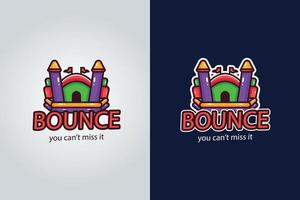 Hand drawn bounce house logo template vector