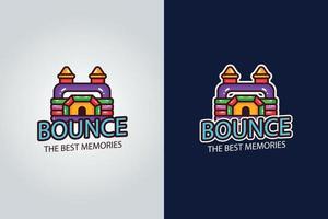 Hand drawn bounce house logo template vector