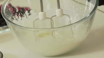 Milk cream in a bowl video