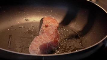 Pan-fried salmon fillets video