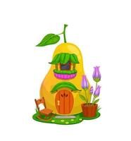 Cartoon fairytale yellow pear house building vector