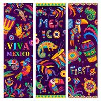 Viva Mexico, brazilian and mexican holiday banners vector