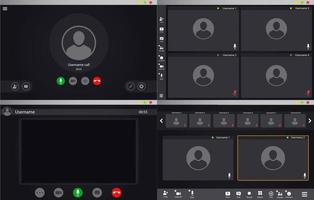 interfaz de videollamada, videollamada o pantalla de interfaz de usuario de chat