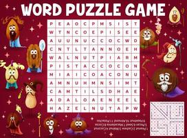 Word search puzzle quiz game with nuts vector