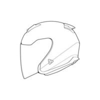 Template helmet half face, line Art helmet Vector Illustration, Line art vector, helmet Vector