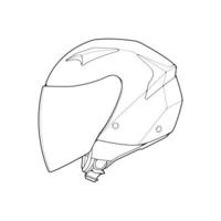 Template helmet half face, line Art helmet Vector Illustration, Line art vector, helmet Vector