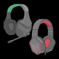 Set Of Color Block Headphones Vector Illustration, Music Concept, Line art vector, Portable earphones, Headphones Vector