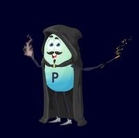 Cartoon phosphorus micronutrient wizard character vector