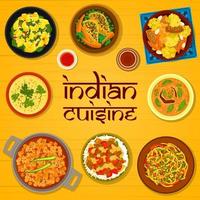 plantilla de portada de menú de restaurante de cocina india vector