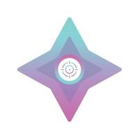 target shuriken logo gradient design template icon element vector