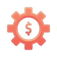 dollar gear logo gradient design template icon element vector