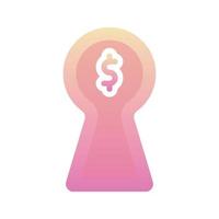 dollar keyhole logo gradient design template icon element vector