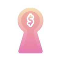 dollar keyhole logo gradient design template icon element vector