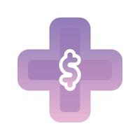 dollar medical logo gradient design template icon element vector