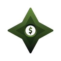 dollar shuriken logo gradient design template icon element vector