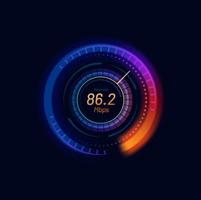 Internet speed meter dial with gauge and arrow vector