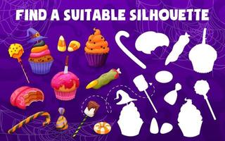 Find a suitable silhouette of Halloween sweets vector