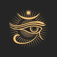 Horus evil seeing eye witchcraft magic symbol vector