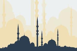 Editable Turkish Mosque Vector Illustration Silhouettes for Text Background of Islamic Religious Moments and Middle Eastern Culture Related Design