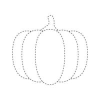 Pumpkin tracing worksheet for kids vector