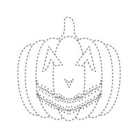 Halloween Pumpkin tracing worksheet for kids vector