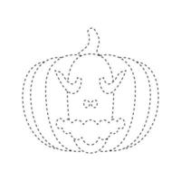 Halloween Pumpkin tracing worksheet for kids vector