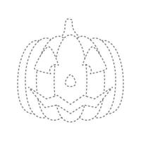 Halloween Pumpkin tracing worksheet for kids vector