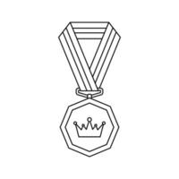 Coloring page with Medal for kids vector