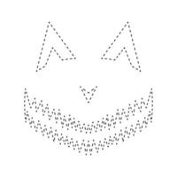 Face Pumpkin tracing worksheet for kids vector