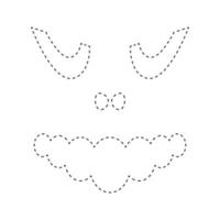 Face Pumpkin tracing worksheet for kids vector