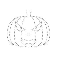 Halloween Pumpkin tracing worksheet for kids vector