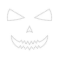 Face Pumpkin tracing worksheet for kids vector