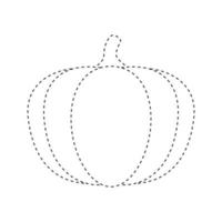 Pumpkin tracing worksheet for kids vector