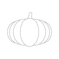 Pumpkin tracing worksheet for kids vector