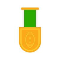 Gold medal with ribbon. Vector illustration