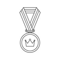 Coloring page with Medal for kids vector