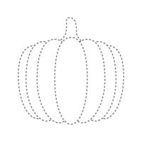 Pumpkin tracing worksheet for kids vector