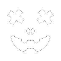 Face Pumpkin tracing worksheet for kids vector