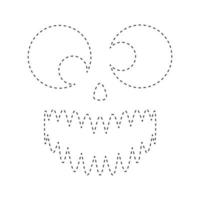 Face Pumpkin tracing worksheet for kids vector