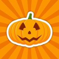 Note sticker with Halloween Pumpkin, vector