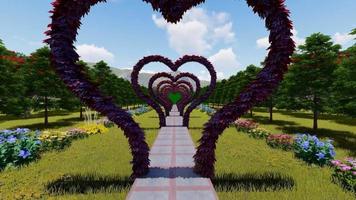 Animation footage walking towards eternal love wedding ceremony video