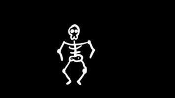spöke skelett dans slinga rörelse grafik video transparent bakgrund med alfa kanal